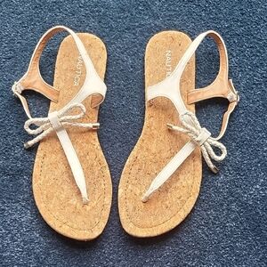 Nautica White Sandals with Cork Footbed